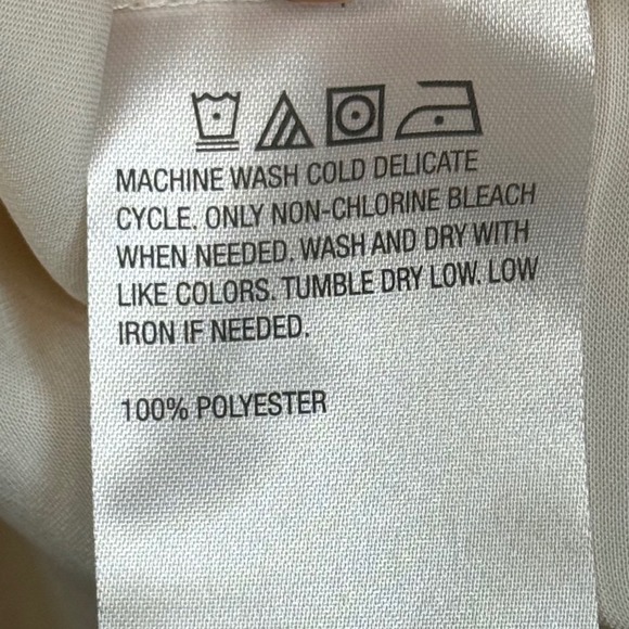 BEAUTIFUL by Lawrence Zarlan Short Sleeve Button Down, Silky Shirt, Off White, L - Picture 7 of 8